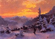 Hans Gude Winter Afternoon oil painting reproduction